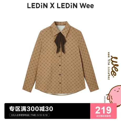 【Wee联名系列】乐町印花衬衫2022冬季新款上衣女宽松C1CAC4301商品大图