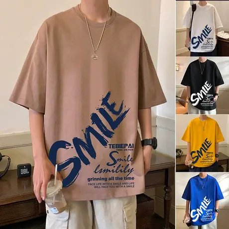 纯棉重磅短袖t恤男夏季宽松半袖cleanfit潮牌潮流体恤男生上衣tee商品大图