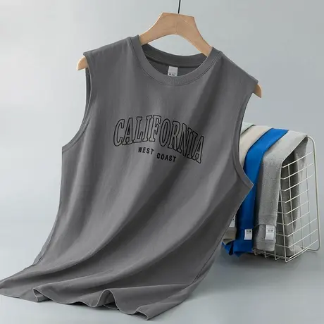 纯棉背心男士夏季外穿宽松潮流全棉无袖t恤篮球健身运动跨栏坎肩图片