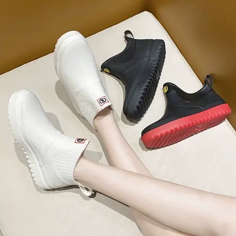 水鞋女防水防滑新款低帮雨鞋夏季短筒雨靴外穿的洗车厨房工作胶鞋商品大图