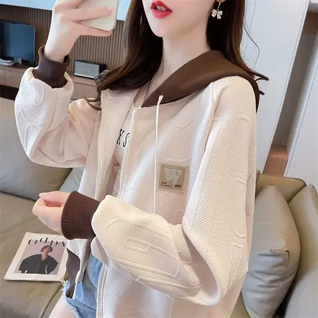 早秋外套女春秋季韩版宽松初秋百搭学生撞色薄款小个子棒球服开衫图片