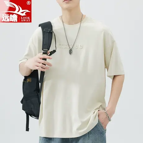 男士短袖T恤夏季薄款舒适透气时尚百搭五分袖2023新款圆领上衣服商品大图