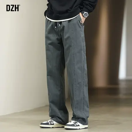 男士纯棉直筒休闲裤男2024新款秋季宽松裤子男款美式工装裤伐木裤商品大图