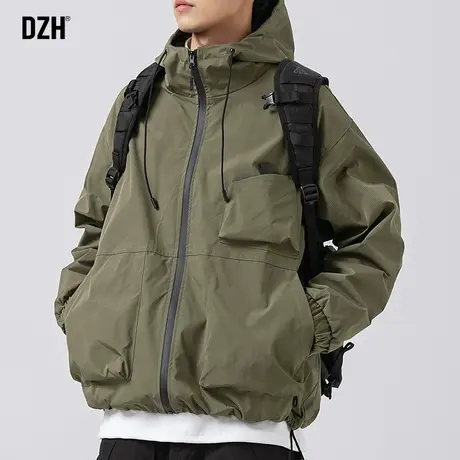 男生工装户外冲锋衣男外套春秋款潮流百搭防风连帽夹克上衣登山服商品大图