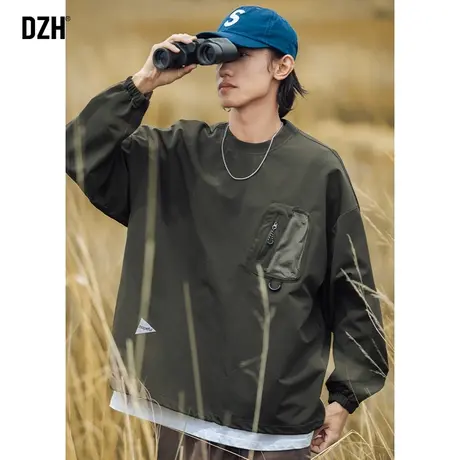 男士户外速干卫衣男2023秋季新款美式机能多功能口袋外套旅游穿搭图片
