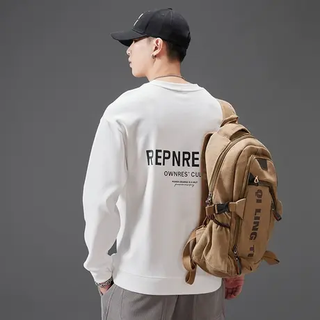 百搭长袖秋款男士卫衣加绒可选高档男士卫衣青少年潮牌休闲男装商品大图