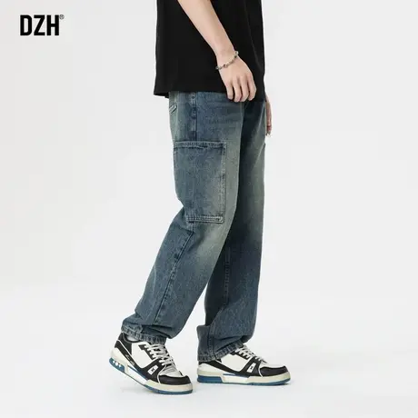 男士工装牛仔裤男潮牌痞帅高级感裤子美式高街春季休闲裤新款男裤商品大图