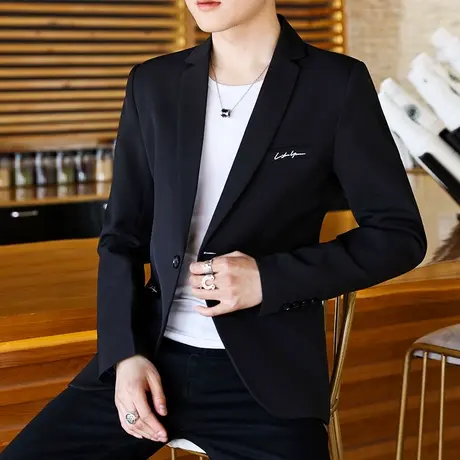 男士西服外套秋季韩版雅痞帅气单西上衣潮流修身小西装一套装礼服商品大图