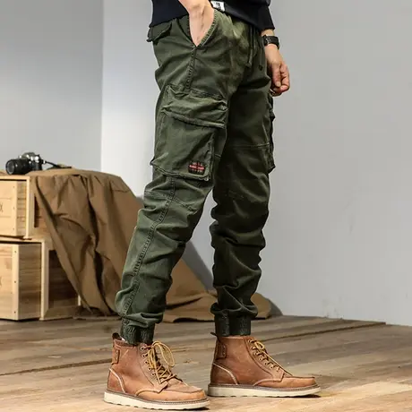 裤子男韩版潮流新款宽松休闲裤男士束脚款时尚工装休闲裤束脚宽松图片