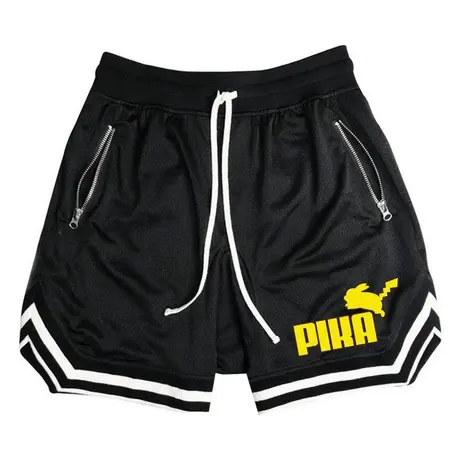 秀洛皮卡丘篮球美式运动短裤大裤衩子五分裤网眼宽松透气健身裤子商品大图