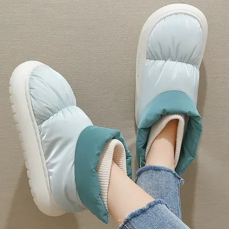2023新款羽绒棉拖鞋女包跟冬季室内家居防滑保暖可外穿厚底棉鞋男商品大图