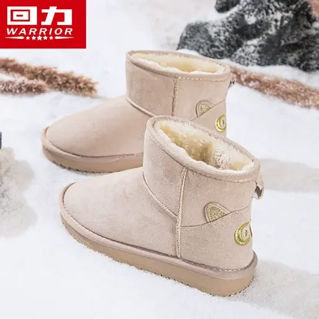 回力女鞋雪地靴女2024新款秋冬季加厚保暖大棉鞋百搭加绒面包鞋子商品大图