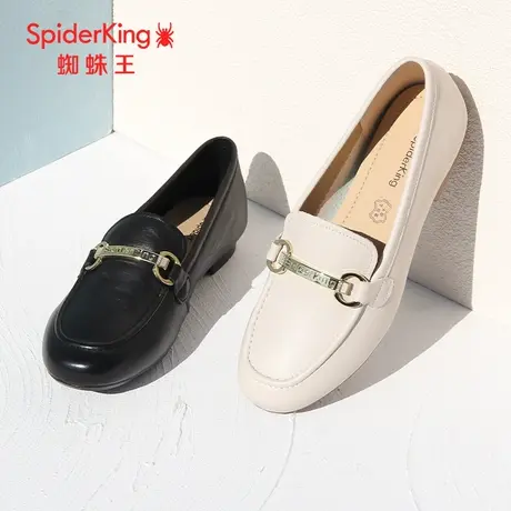 SPIDER KING/蜘蛛王乐福鞋真皮2023春商场新款皮鞋女平底软底上班图片