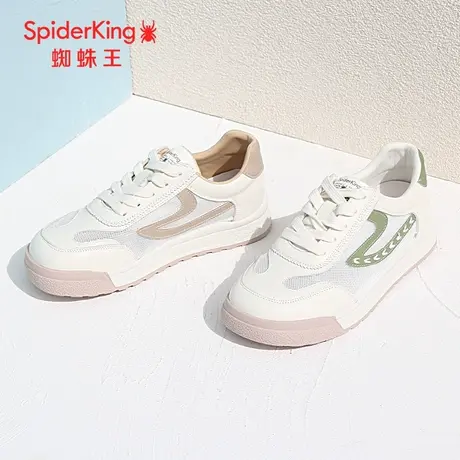 SPIDER KING/蜘蛛王德训鞋女真皮2023春夏新款休闲板鞋女网面透气图片
