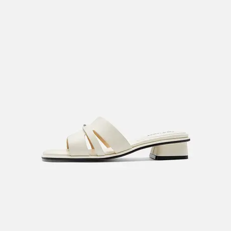 Nine West/玖熙2025夏新款低跟拖鞋镂空显瘦方头外穿简约百搭女鞋图片