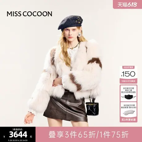 可可尼cocoon年会穿搭女冬季狐狸毛皮保暖2024新款小个子皮草大衣图片