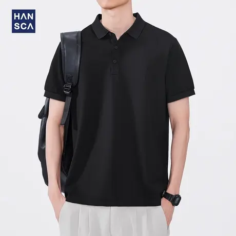 hansca云感桑蚕丝短袖polo衫男2025新款夏季薄款透气抑菌翻领t恤商品大图