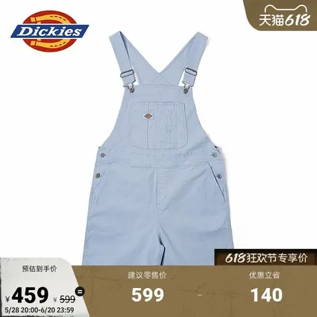 Dickies25春夏新款 休闲帆布背带女式短裤 多口袋设计可调节肩带商品大图