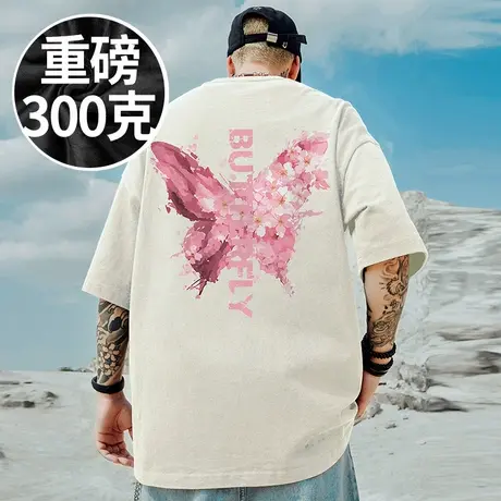 2025美式180高个子潮牌加肥加大码半袖男士大码短袖男装胖子T恤夏商品大图