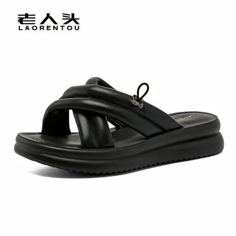 老人头软底拖鞋女款夏季外穿2025新款防滑时尚配裙子女士轻便凉拖商品大图