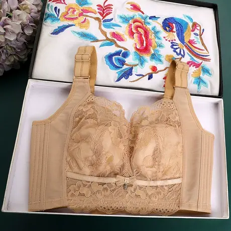 内衣女大胸显小收副乳全罩杯防下垂六排扣缩胸薄款无钢圈束胸文胸商品大图