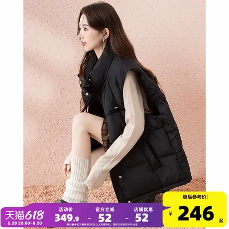 【防水】唐狮2024秋冬新款羽绒服女马甲面包服加厚鸭绒羽绒背心图片