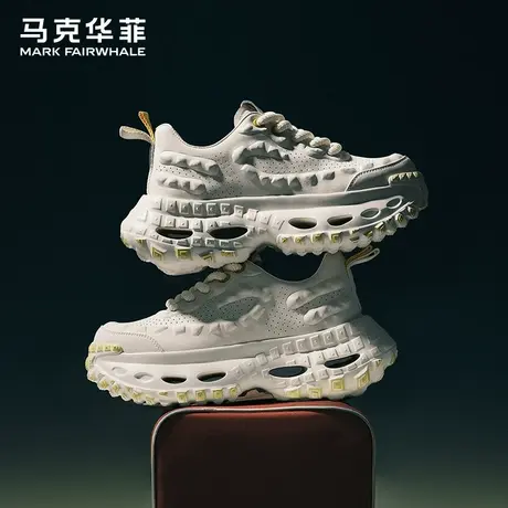 马克华菲正品轮胎鞋男软底运动情侣旅游不累脚开车透气增高老爹鞋商品大图