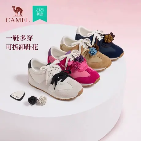 骆驼女鞋2025秋季新款小白鞋百搭休闲运动鞋平底阿甘鞋女款德训鞋商品大图