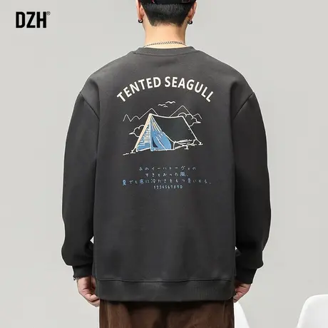 男士潮牌印花卫衣男秋季美式宽松秋装上衣男款2023年新款外套衣服商品大图