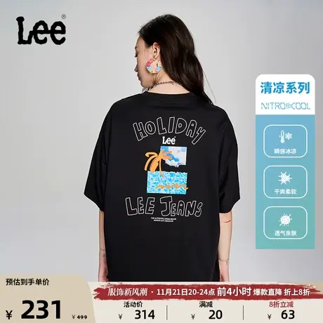 Lee商场同款23新品Oversize印花凉感女短袖T恤潮LWT005139200图片
