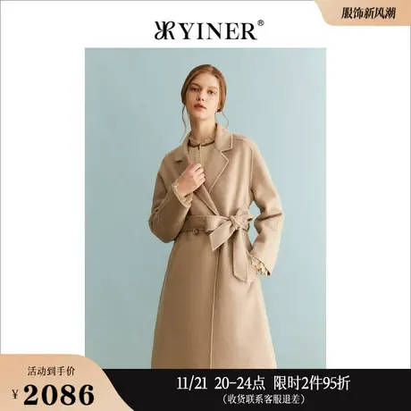 【松软骆驼绒】YINER音儿专选女装冬美拉德羊毛呢外套商品大图