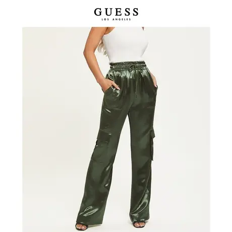 GUESS 女士直筒宽松垂感休闲裤-W2BB01WEWN0商品大图