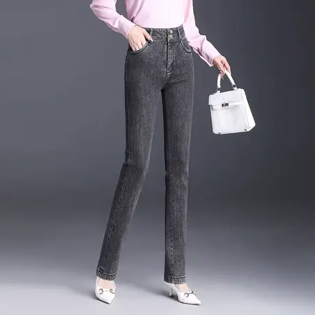 洋气小脚牛仔裤女秋季2023新款高腰修身弹力铅笔裤时尚通勤长裤子商品大图
