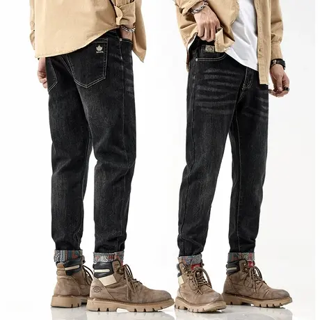 秋季2023新款男生直筒美式休闲牛仔裤春秋款新塘水洗痞帅气男裤子图片
