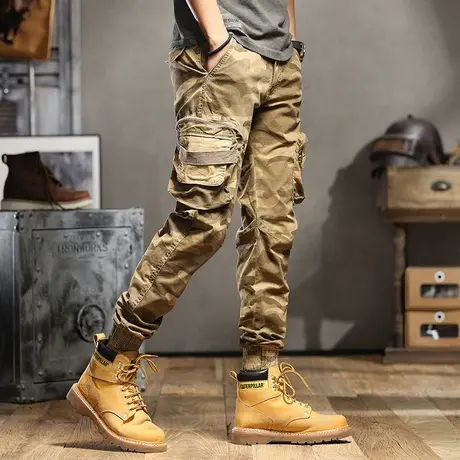 秋季新款男式迷彩工装裤男束脚裤男潮流百搭军旅合体休闲长裤子潮商品大图