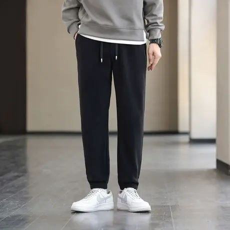 秋冬季2023新款潮牌加绒厚奥粒绒束脚卫裤休闲裤男士宽松运动长裤商品大图