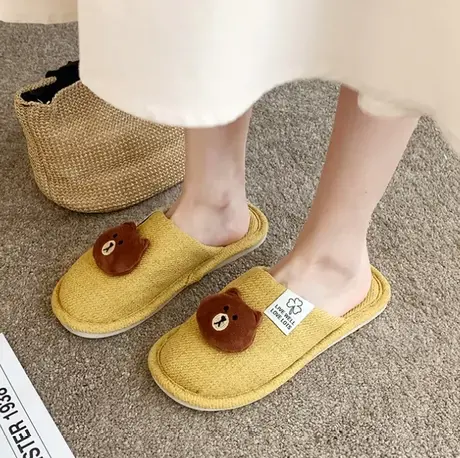 面包超人秋冬季新款厚底时尚拖鞋女外穿可爱少女心包头棉拖鞋女商品大图