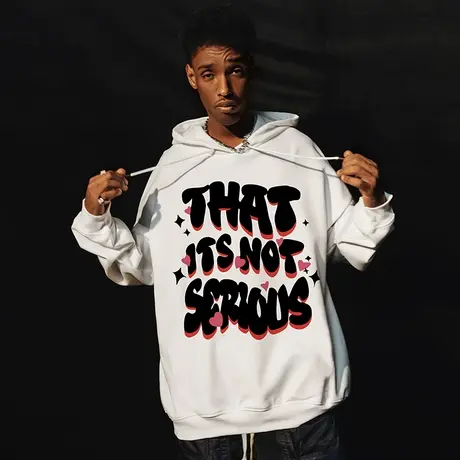 Nuthink美式大码宽松潮流字母连帽卫衣潮牌男春秋款加肥加大外套图片