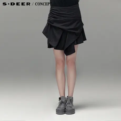 sdeer圣迪奥专柜2014春装新款双层层次摆钢琴时尚半身裙子3381371图片