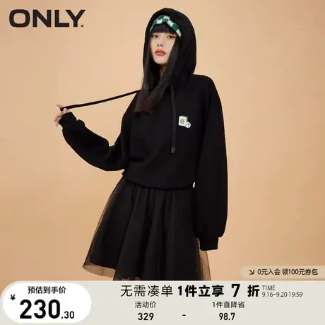 【买5免1】ONLY奥莱春季新款时尚收腰显瘦连帽卫衣蓬蓬裙连衣裙女图片