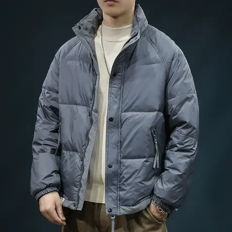 冬季男装羽绒服2024新款加厚保暖潮牌白鸭绒面包服外套男士上衣服商品大图