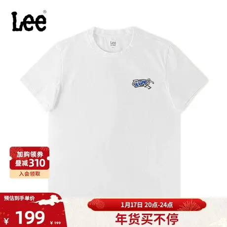 Lee24早春新品标准版型字母图案印花男短袖T恤潮流LMT0081304LE图片