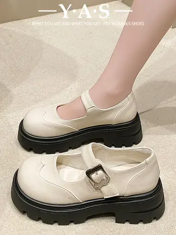配裙子玛丽珍小皮鞋女2024春季新款甜酷法式日系学院风厚底jk单鞋商品大图