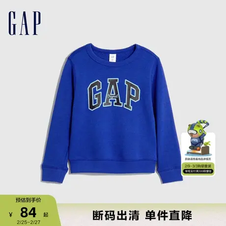 【断码优惠】Gap男幼童秋冬LOGO微弹抓绒卫衣儿童装上衣747829商品大图