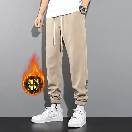 春秋新款男士休闲裤潮流百搭运动裤潮牌痞帅加厚加绒灯芯绒卫裤男商品大图