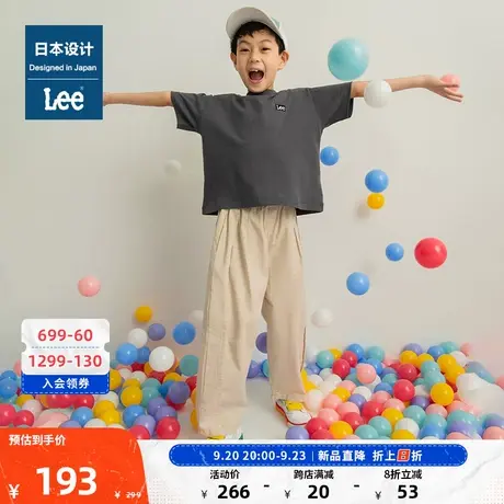 Lee日本设计舒适版型多色圆领印花童装男女短袖T恤棉潮流LBT0043图片