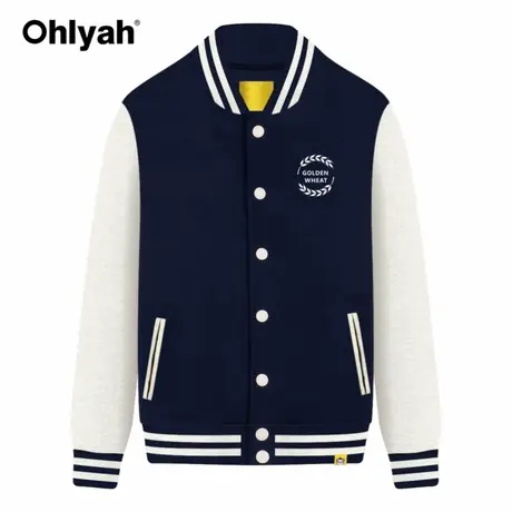 棒球服女2023年新款纯棉卫衣大码宽松简约纽扣外套团队工作衫定制图片