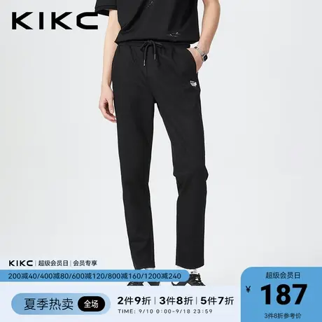 kikc休闲裤男2023春夏新款商场同款花卉印花直筒百搭小脚针织裤商品大图