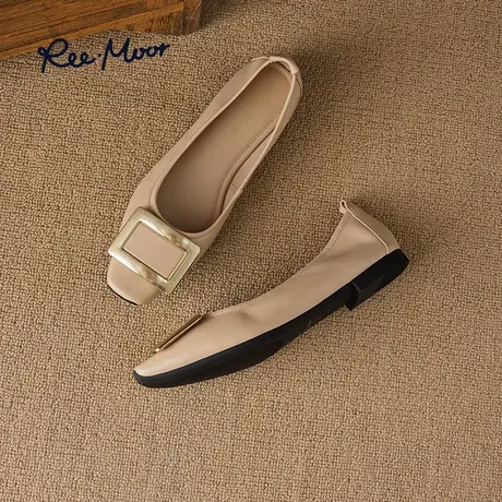 REEMOOR睿慕2023秋季新款小羊皮温柔晚晚风舒适软底平底单鞋女商品大图