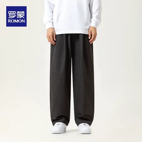 罗蒙新款潮流长裤2024经典舒适运动裤男装直筒宽松休闲裤男士裤子图片